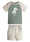Trick Nick - Conjunto Infantil Camiseta com Bermuda Bege - variação: Verde