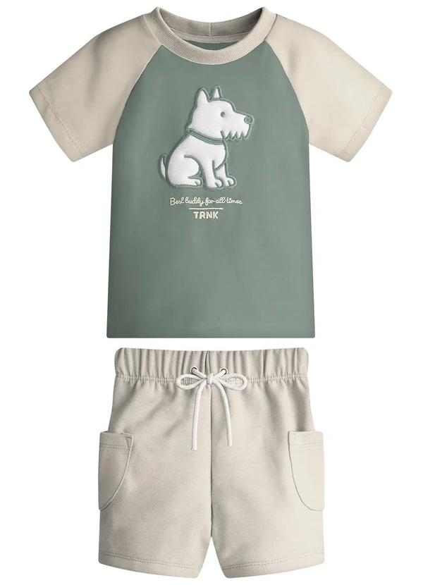 Trick Nick - Conjunto Infantil Camiseta com Bermuda Verde