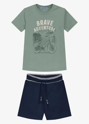 Trick Nick - Conjunto Infantil Camiseta com Bermuda Verde - TRICK NICK