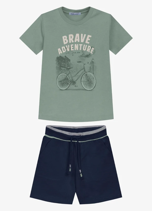 Trick Nick - Conjunto Infantil Camiseta com Bermuda Verde