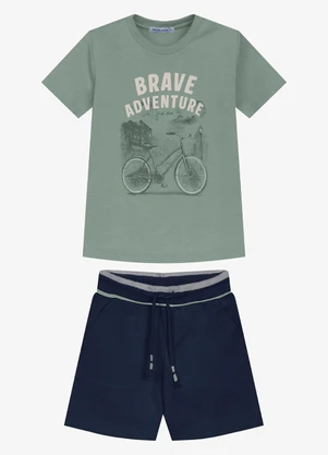 Trick Nick - Conjunto Infantil Camiseta com Bermuda Verde - TRICK NICK