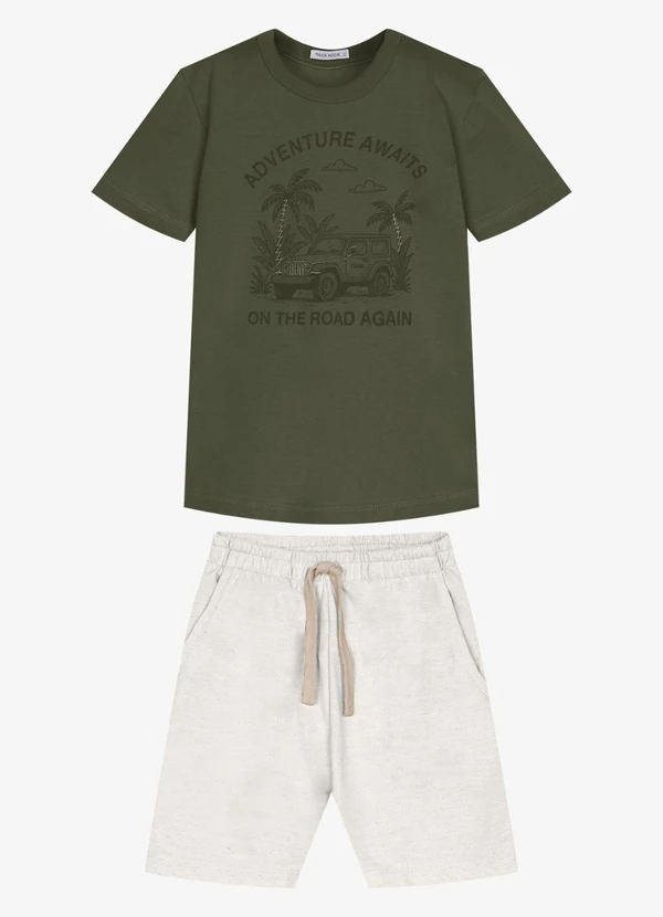 Trick Nick - Conjunto Infantil Camiseta com Bermuda Verde