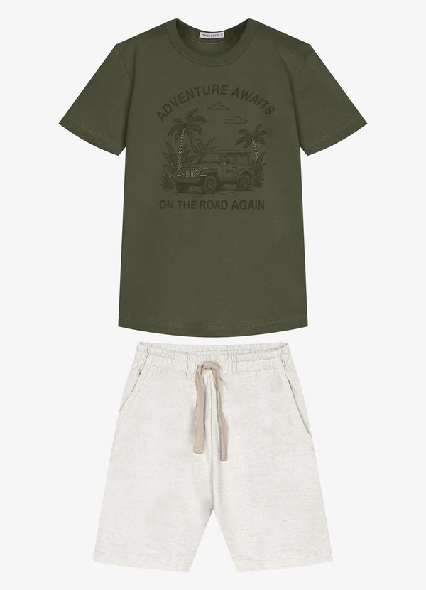 Trick Nick - Conjunto Infantil Camiseta com Bermuda Verde