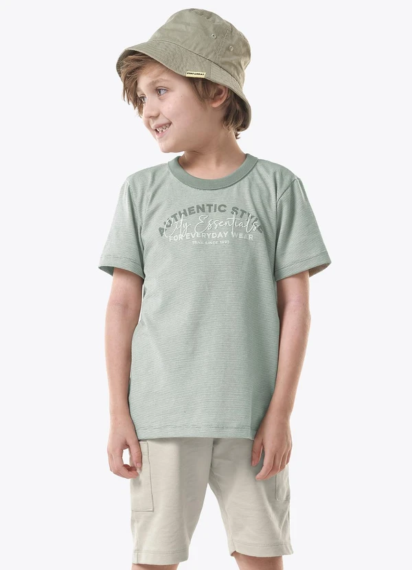 Trick Nick - Conjunto Infantil Camiseta com Bermuda Verde