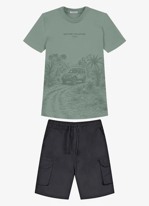 Trick Nick - Conjunto Infantil Camiseta com Bermuda Verde - TRICK NICK