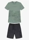 Trick Nick - Conjunto Infantil Camiseta com Bermuda Azul - variação: Verde