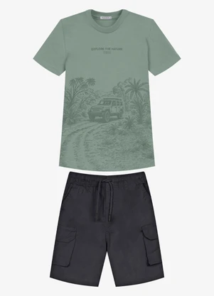Trick Nick - Conjunto Infantil Camiseta com Bermuda Verde - TRICK NICK