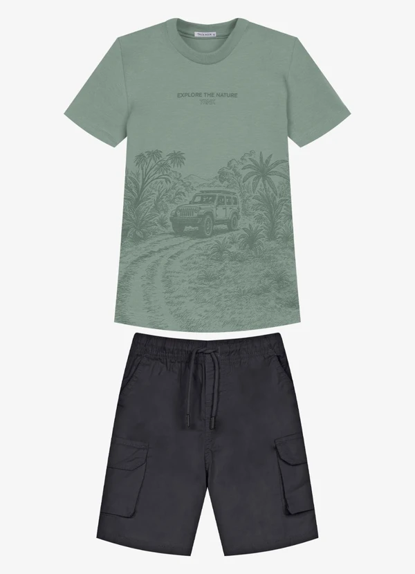 Trick Nick - Conjunto Infantil Camiseta com Bermuda Verde