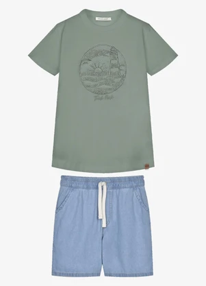 Trick Nick - Conjunto Infantil Camiseta com Bermuda Verde - TRICK NICK