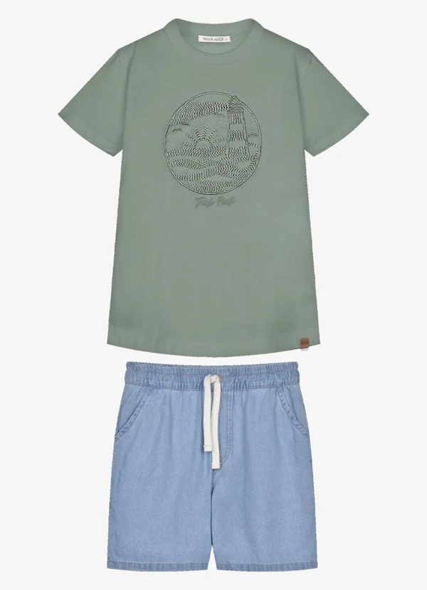 Trick Nick - Conjunto Infantil Camiseta com Bermuda Verde