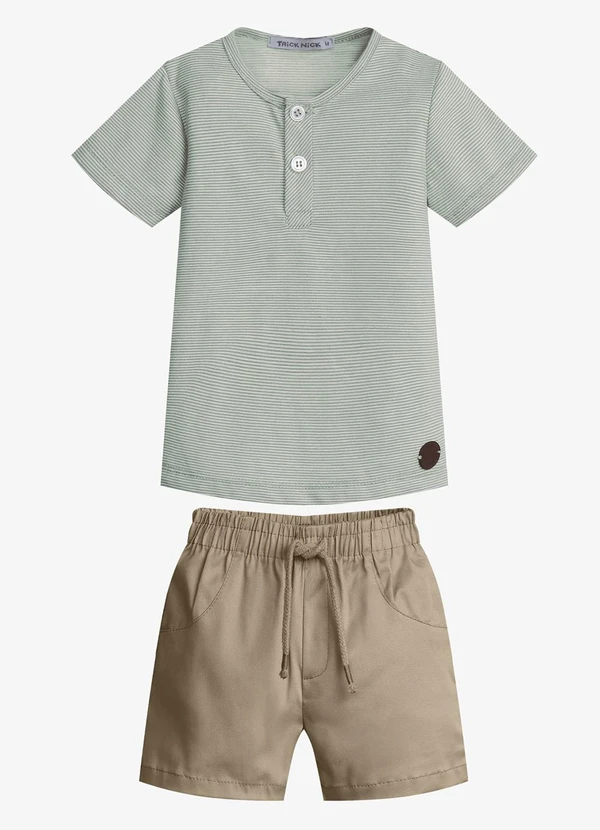 Trick Nick - Conjunto Infantil Camiseta com Bermuda Verde