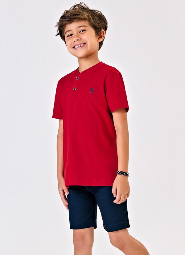 Trick Nick - Conjunto Infantil Camiseta com Bermuda Vermelho