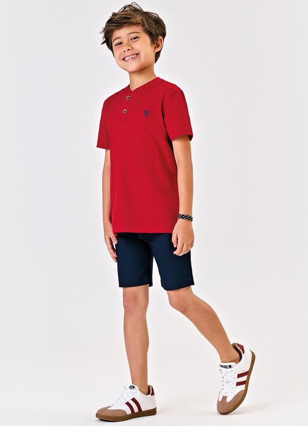 Trick Nick - Conjunto Infantil Camiseta com Bermuda Vermelho 3