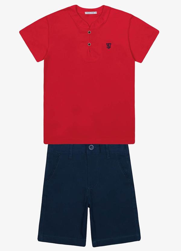 Trick Nick - Conjunto Infantil Camiseta com Bermuda Vermelho 6