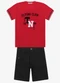 Trick Nick - Conjunto Infantil Camiseta com Bermuda Vermelho - variação: Vermelho