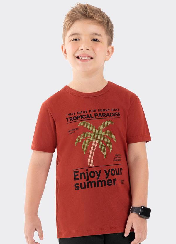 Rovi Kids - Conjunto Infantil Camiseta com Bermuda Vermelho 4