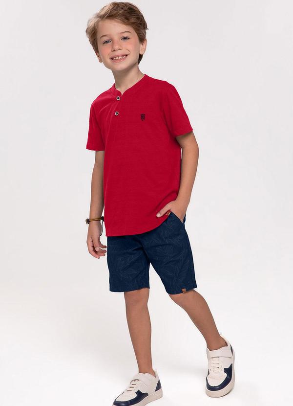 Trick Nick - Conjunto Infantil Camiseta com Bermuda Vermelho