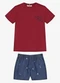 Trick Nick - Conjunto Infantil Camiseta com Bermuda Azul - variação: Vermelho