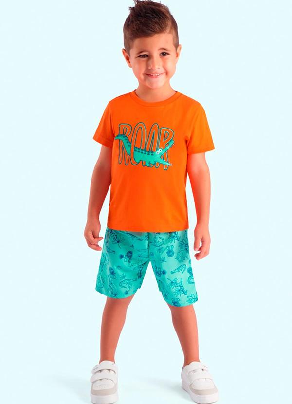 Ddk - Conjunto Infantil Camiseta e Bermuda Amarelo