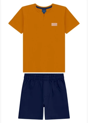 Ddk - Conjunto Infantil Camiseta e Bermuda Amarelo - DDK