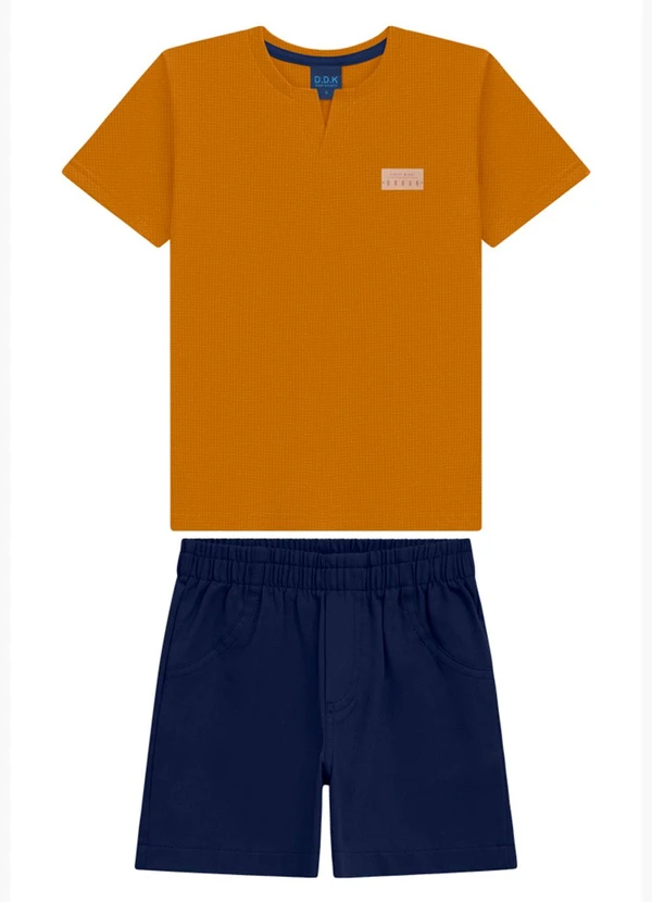 Ddk - Conjunto Infantil Camiseta e Bermuda Amarelo