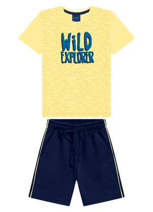 Ddk - Conjunto Infantil Camiseta e Bermuda Amarelo - DDK