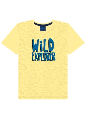Ddk - Conjunto Infantil Camiseta e Bermuda Amarelo - DDK