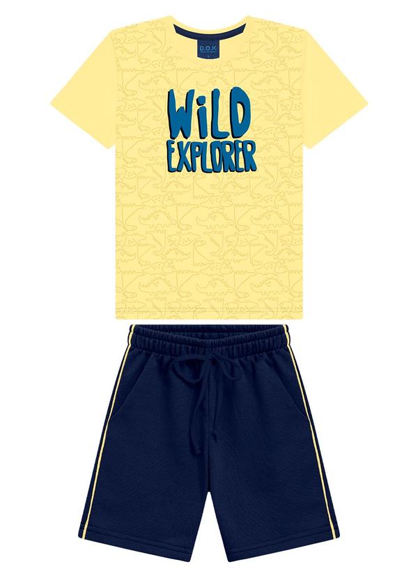 Ddk - Conjunto Infantil Camiseta e Bermuda Amarelo
