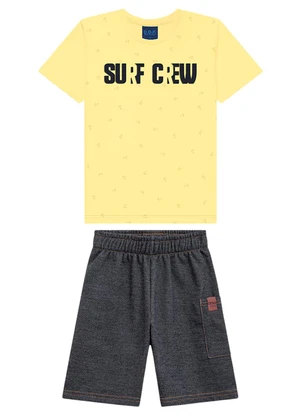 Ddk - Conjunto Infantil Camiseta e Bermuda Amarelo - DDK