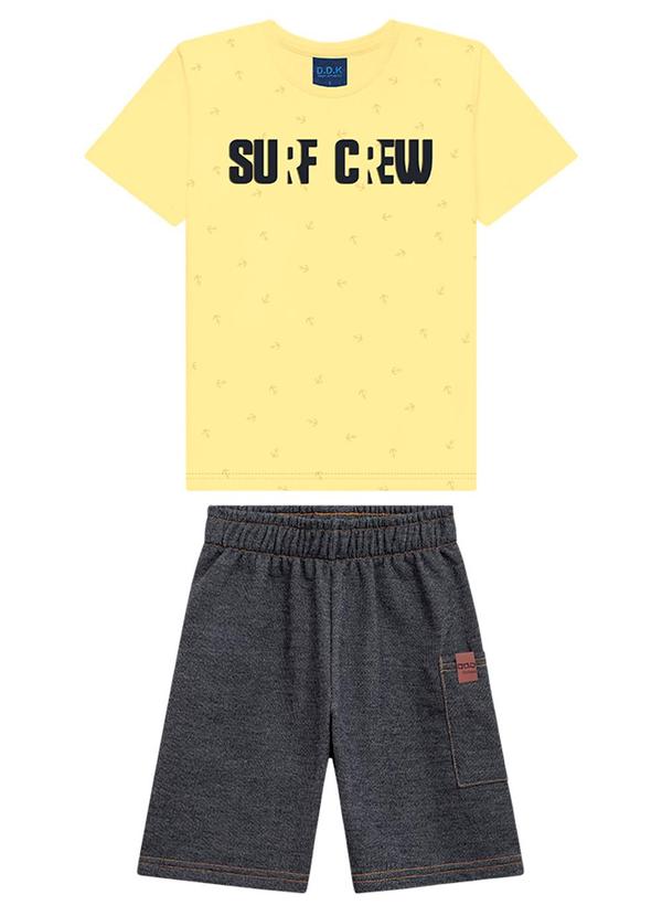 Ddk - Conjunto Infantil Camiseta e Bermuda Amarelo