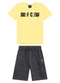 Ddk - Conjunto Infantil Camiseta e Bermuda Azul - variação: Amarelo