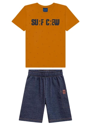 Ddk - Conjunto Infantil Camiseta e Bermuda Amarelo - DDK