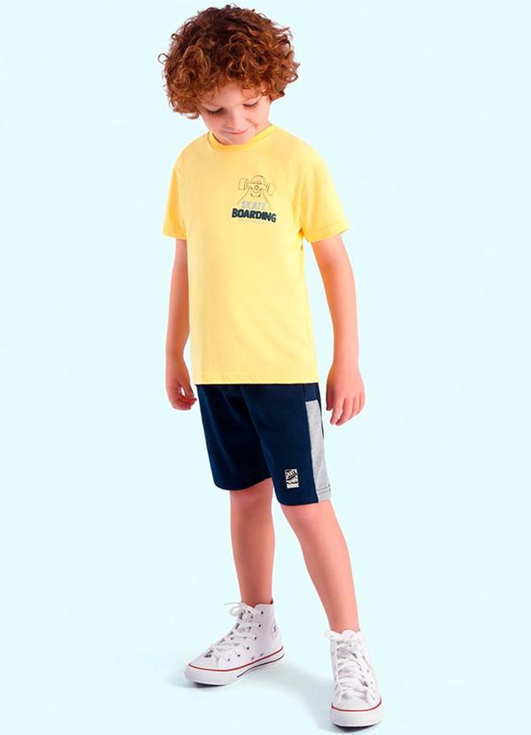 Ddk - Conjunto Infantil Camiseta e Bermuda Amarelo