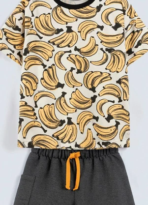 Bugbee - Conjunto Infantil Camiseta e Bermuda Amarelo - BUGBEE
