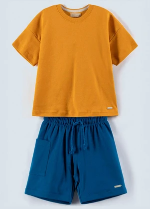 Bugbee - Conjunto Infantil Camiseta e Bermuda Amarelo - BUGBEE