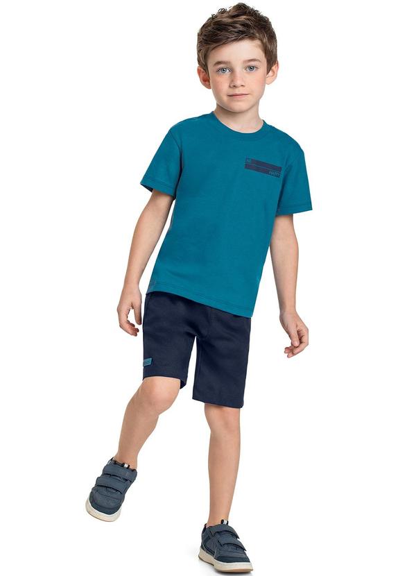 Quimby - Conjunto Infantil Camiseta e Bermuda Azul