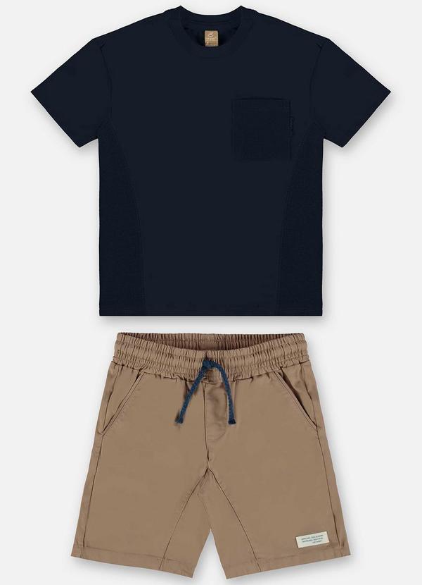 Up Baby - Conjunto Infantil Camiseta e Bermuda Azul 2