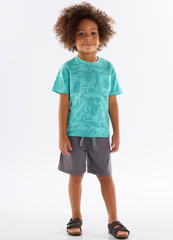 Up Baby - Conjunto Infantil Camiseta e Bermuda Azul