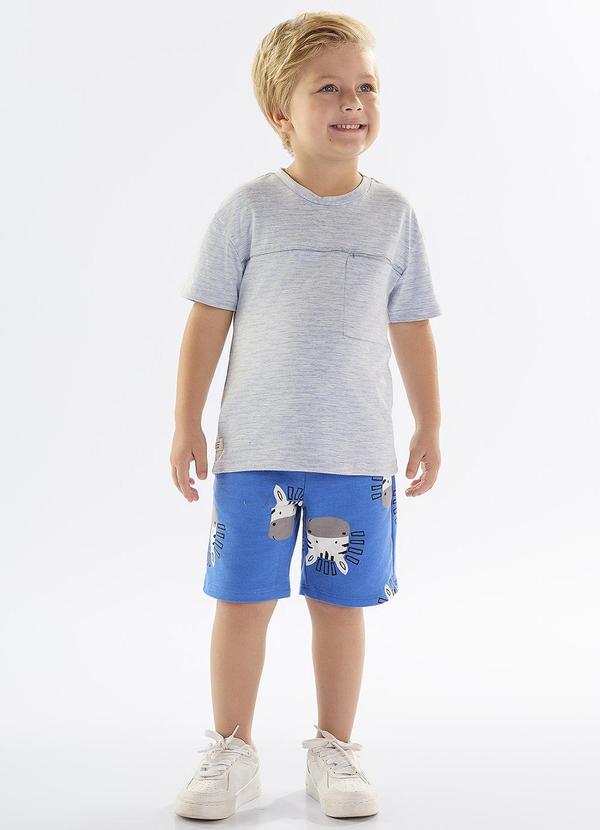 Up Baby - Conjunto Infantil Camiseta e Bermuda Azul