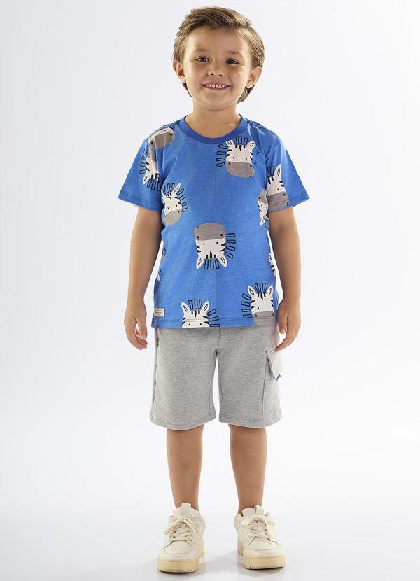Up Baby - Conjunto Infantil Camiseta e Bermuda Azul