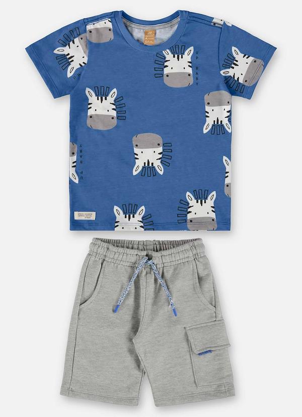 Up Baby - Conjunto Infantil Camiseta e Bermuda Azul 2