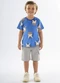 Up Baby - Conjunto Infantil Camiseta e Bermuda Azul - variação: Azul