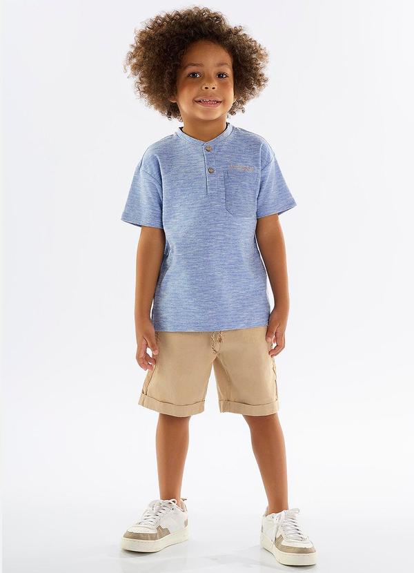 Up Baby - Conjunto Infantil Camiseta e Bermuda Azul