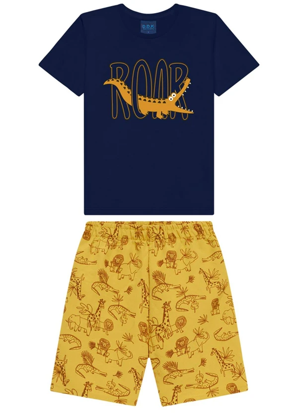 Ddk - Conjunto Infantil Camiseta e Bermuda Azul