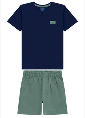 Ddk - Conjunto Infantil Camiseta e Bermuda Azul - DDK