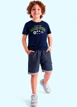 Ddk - Conjunto Infantil Camiseta e Bermuda Azul - DDK