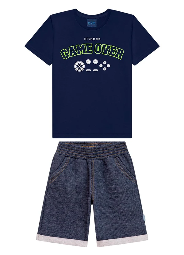 Ddk - Conjunto Infantil Camiseta e Bermuda Azul 2
