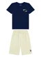 Ddk - Conjunto Infantil Camiseta e Bermuda Branco - variação: Azul