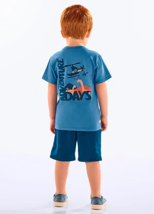 Up Baby - Conjunto Infantil Camiseta e Bermuda Azul - UP BABY