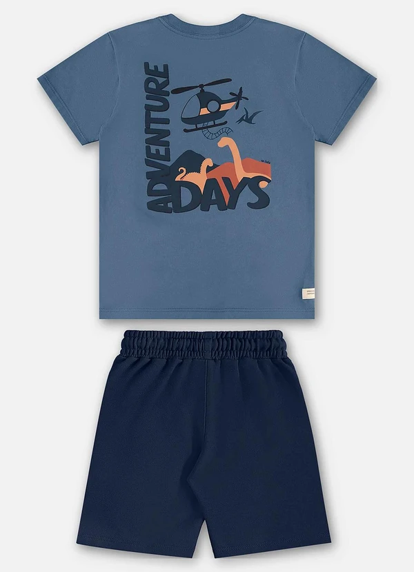 Up Baby - Conjunto Infantil Camiseta e Bermuda Azul 4